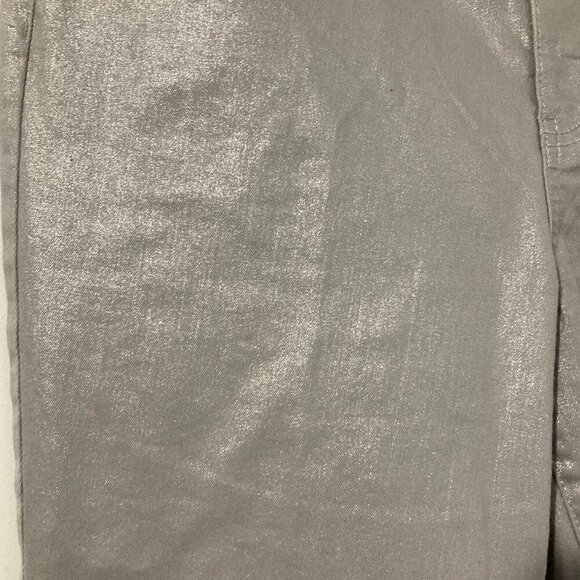 Talbots Women Size 14 Slim Grey Ankle Pant Silver Jeans Cropped Fancy Slimming - Picture 6 of 11